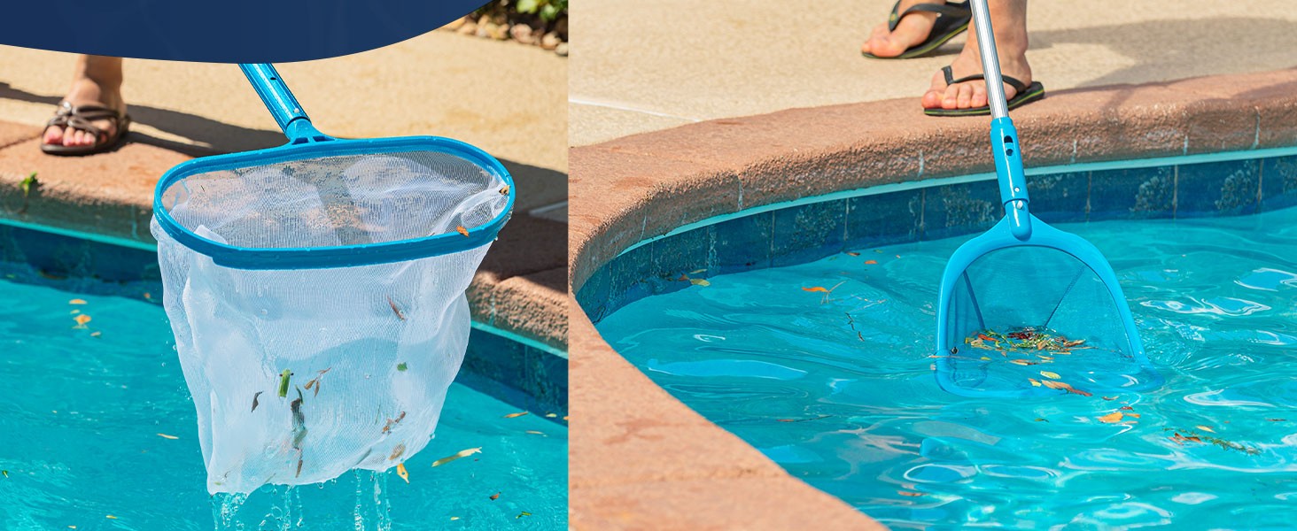 Professional Spa, Hot Tub, Pool Hand Leaf Skimmer Net with Grip Handle – Deep