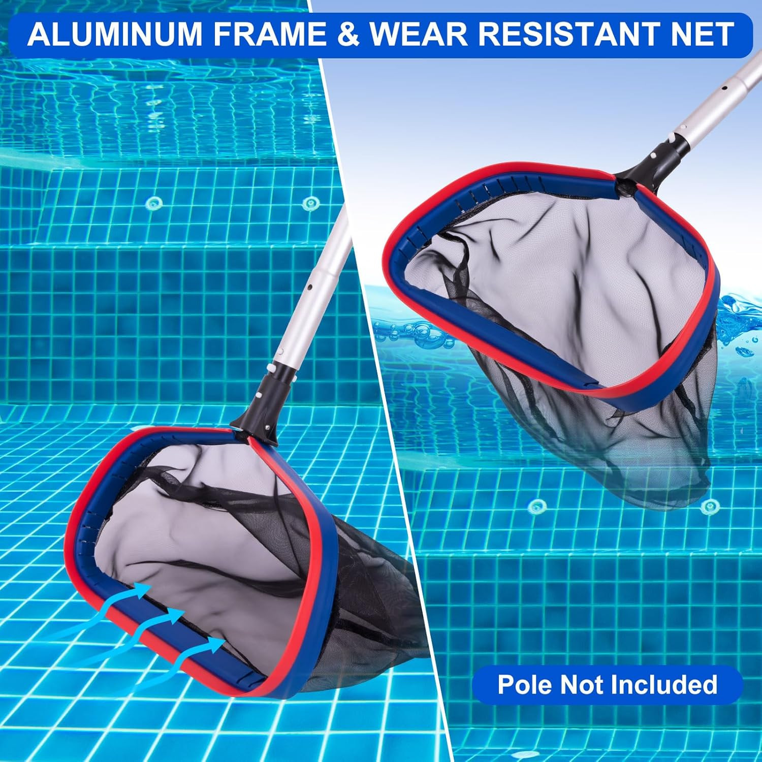 Deluxe Swimming Pool Cleaning Kit Including 20 » Pool Brush Head & Heavy Duty Po