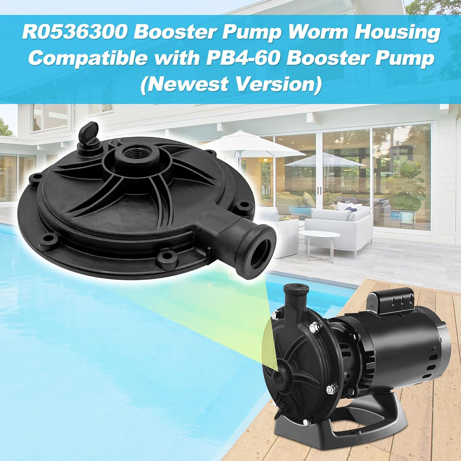 Polaris PB4-60 Booster Pump Replacement Volute – Black, Newest Version