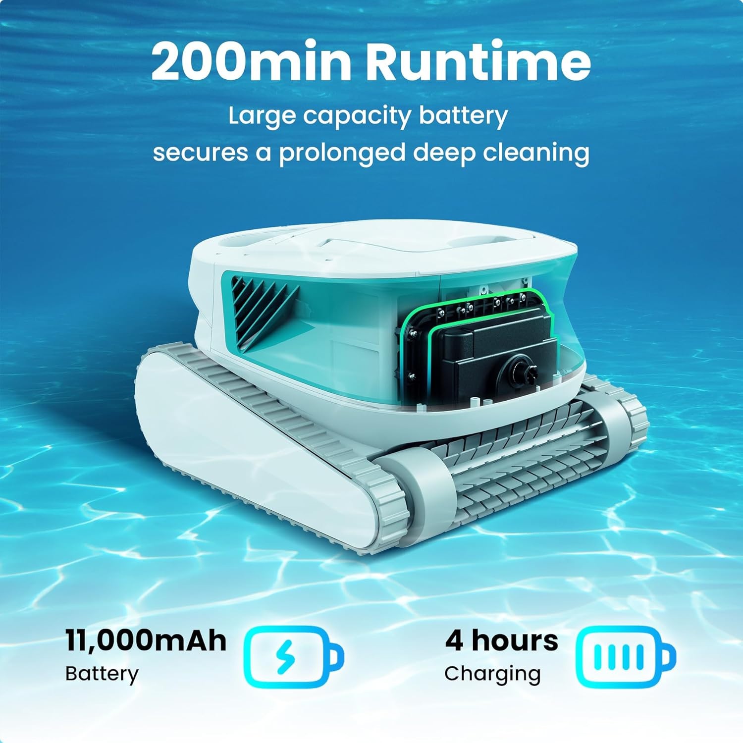 AIPER Cordless Robotic Pool Cleaner Vacuum Auto Parking Above Ground Flat Robot