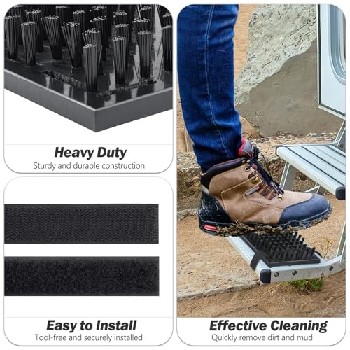 Truck Step Mounted Brush, Heavy Duty Boot Brush Cleaner, Universal Boot