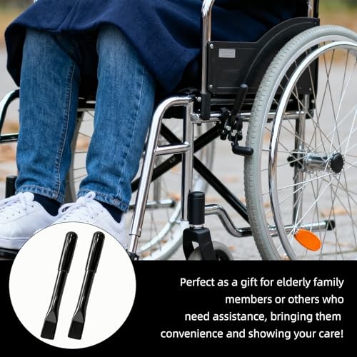 2 Pair Wheelchair Brake Extenders 6.5 Inches and 8.3 Inches Handle Extenders