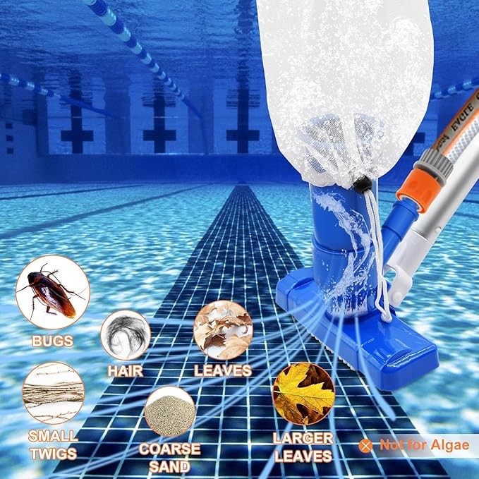 Pool Vacuum Handheld Spa Suction Underwater Cleaner for Above Ground Pools
