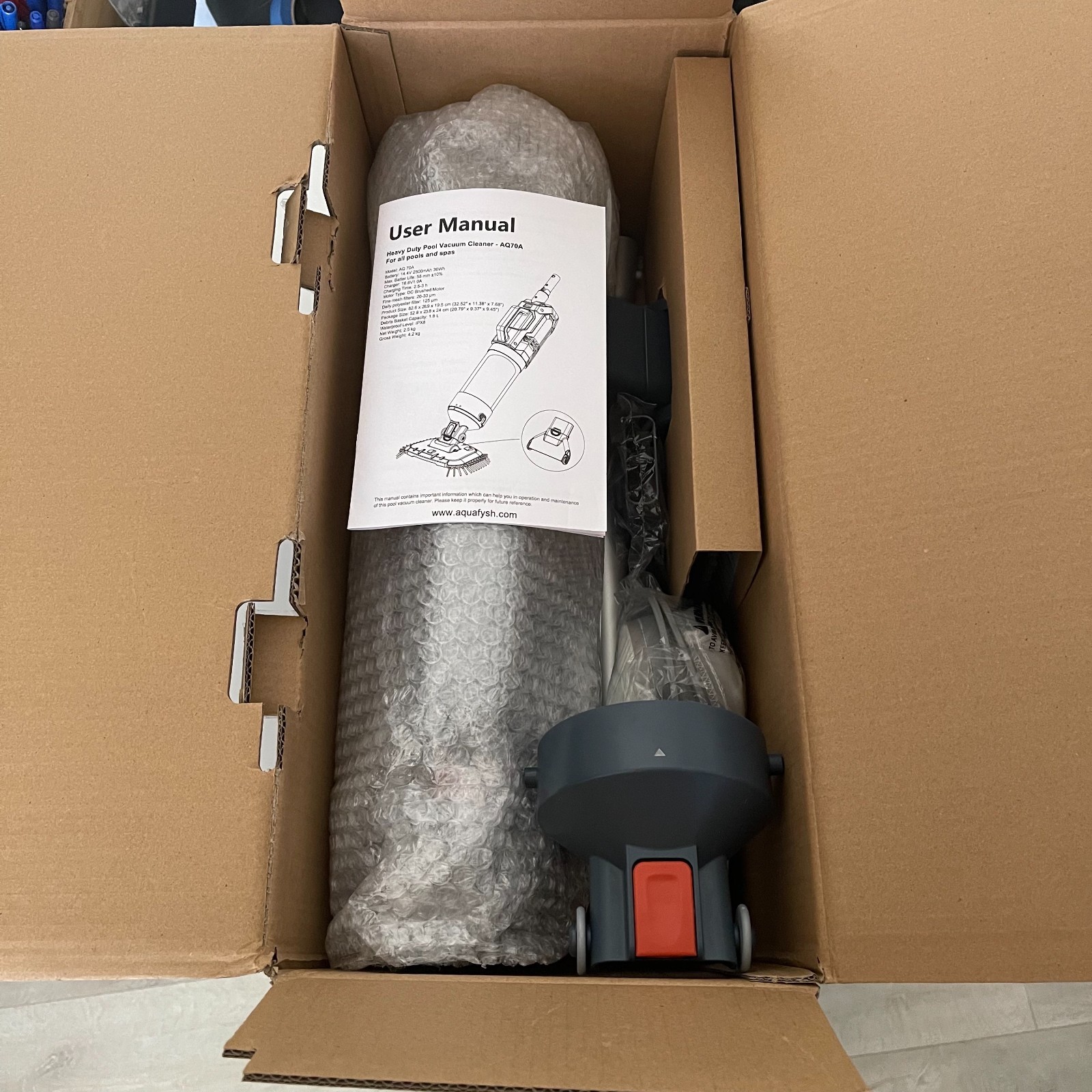 AquaFysh Powerful Cordless Pool Vacuum 25-Micron Ultra Fine Filter REG $150