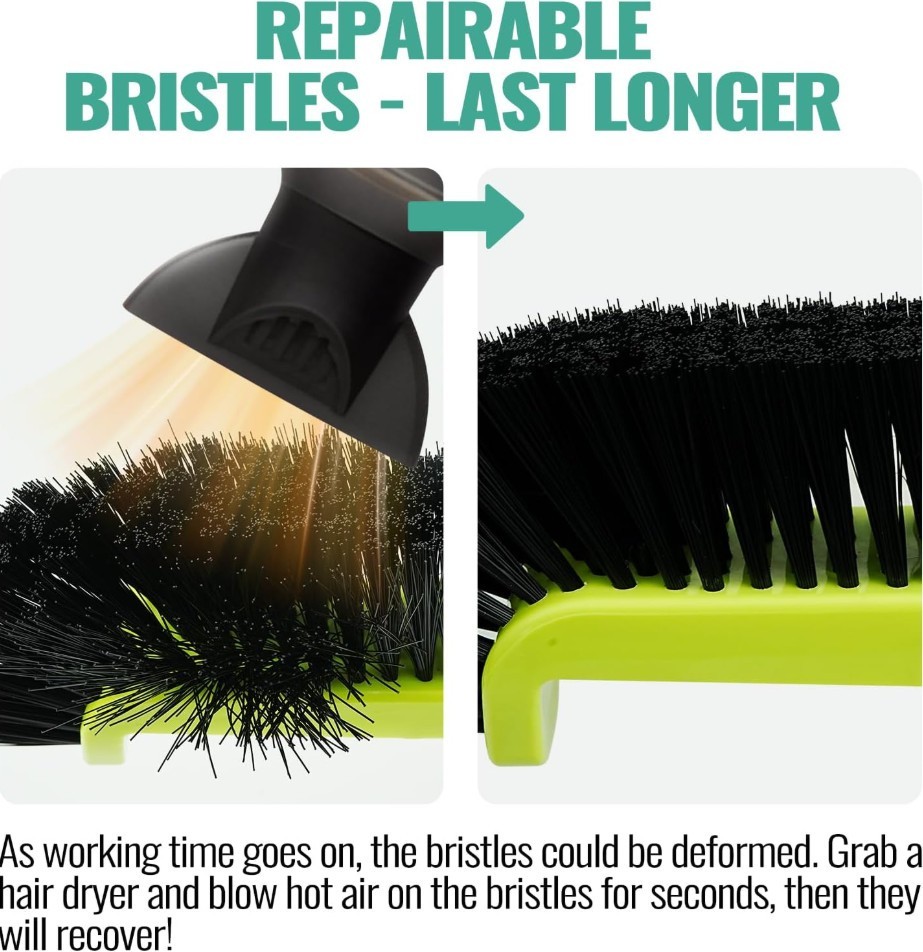 18&Prime; Pool Brush Head for Cleaning Swimming Walls,Curved Ends Scrub Brush Black US