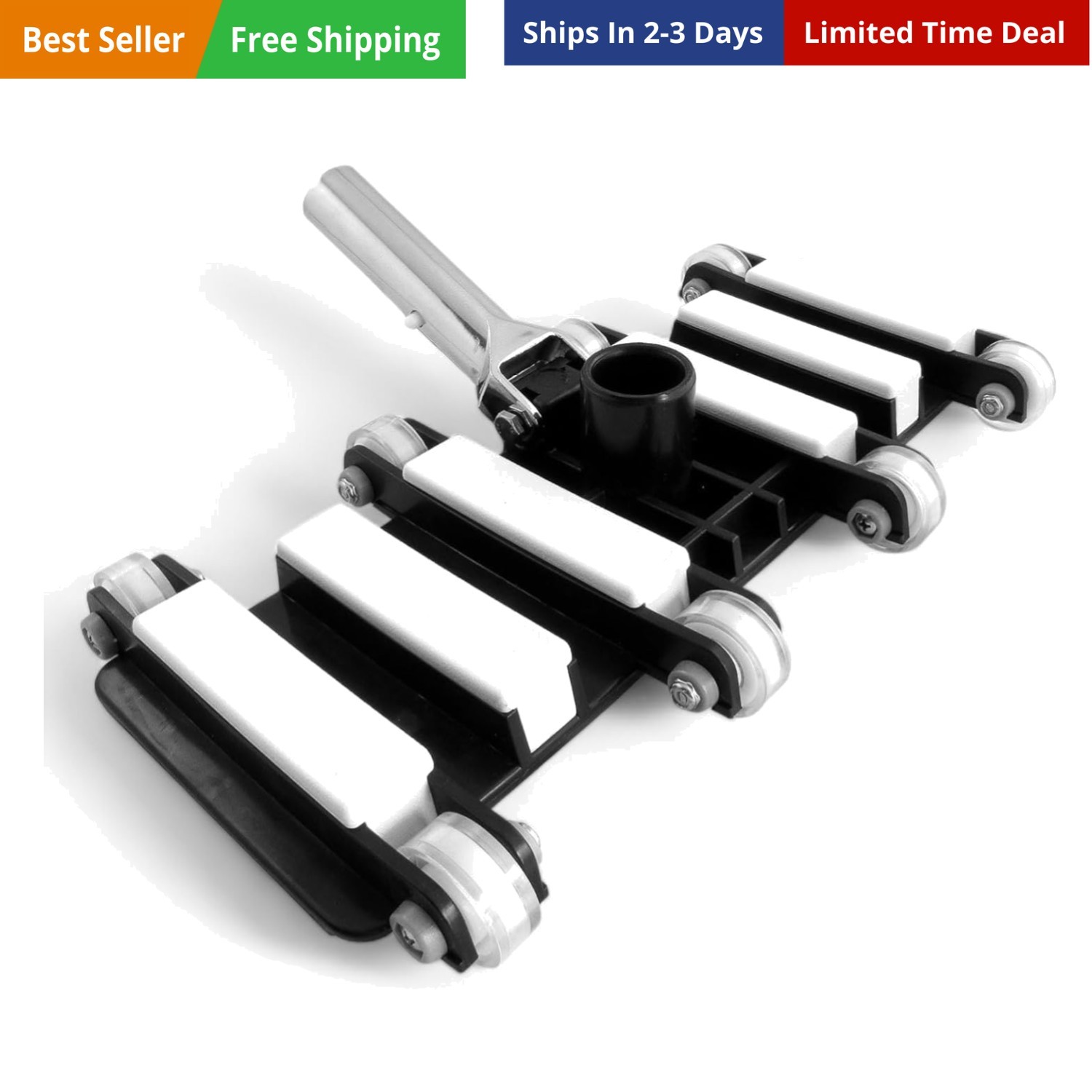Professional-Grade Flexible Pool Vacuum Head – Extra-Wide, Weighted Design fo…