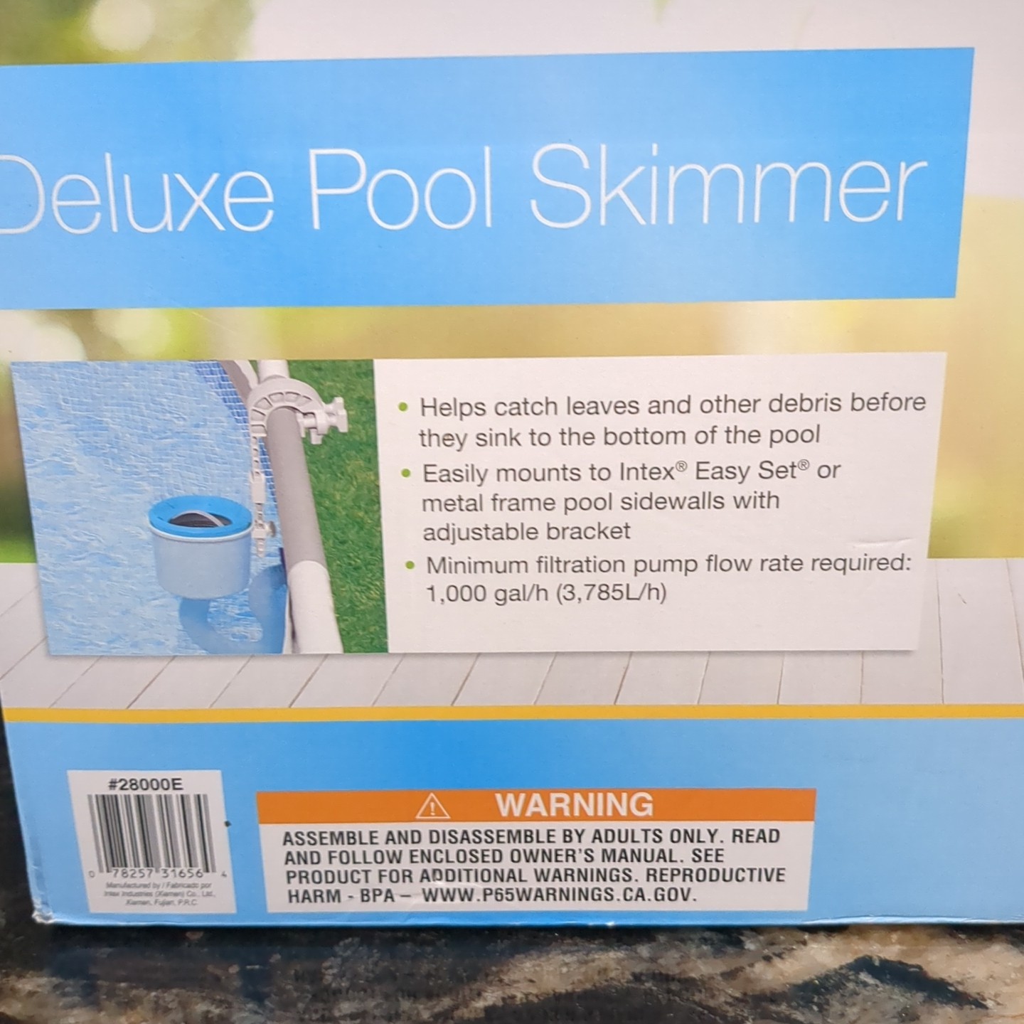 Intex 28000E Deluxe Wall-Mounted Swimming Pool Surface Automatic Skimmer
