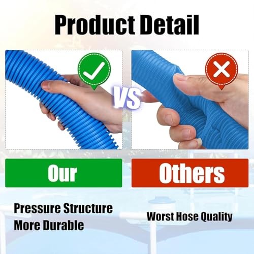 1-1/4 Inch x 3ft Replacement Pool Hose for Summer Waves Pool Skimmer, 1 pack