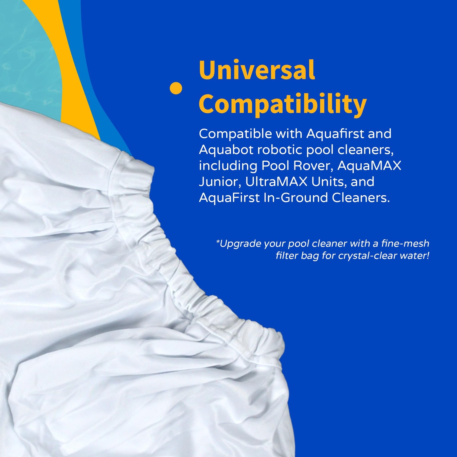 White Pool Cleaner Replacement Filter Bag Aquafirst Aquabot Blue Wave