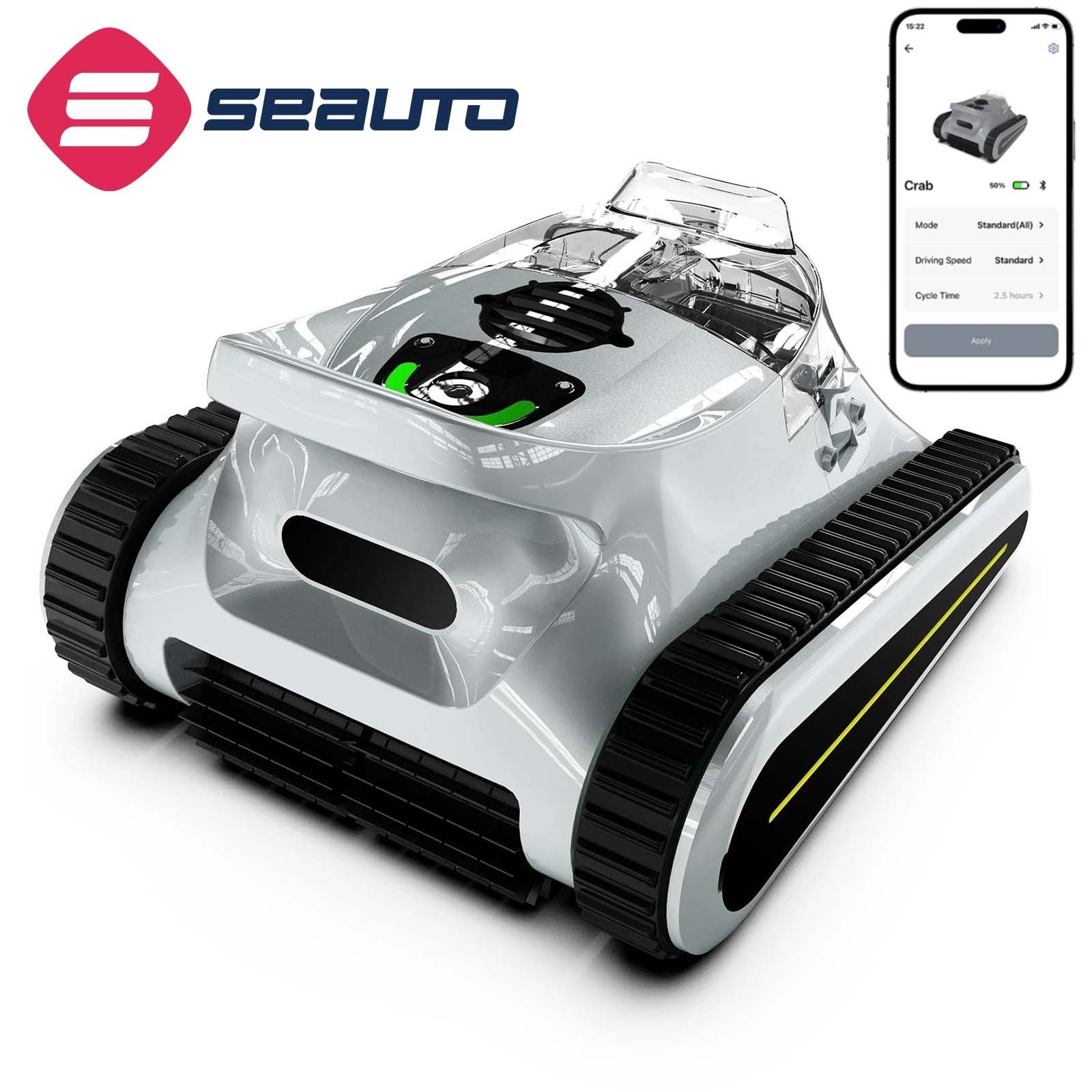 Seauto Smart Navigation Pool Cleaner Wall-Waterline Cleaning Vacuum APP Control