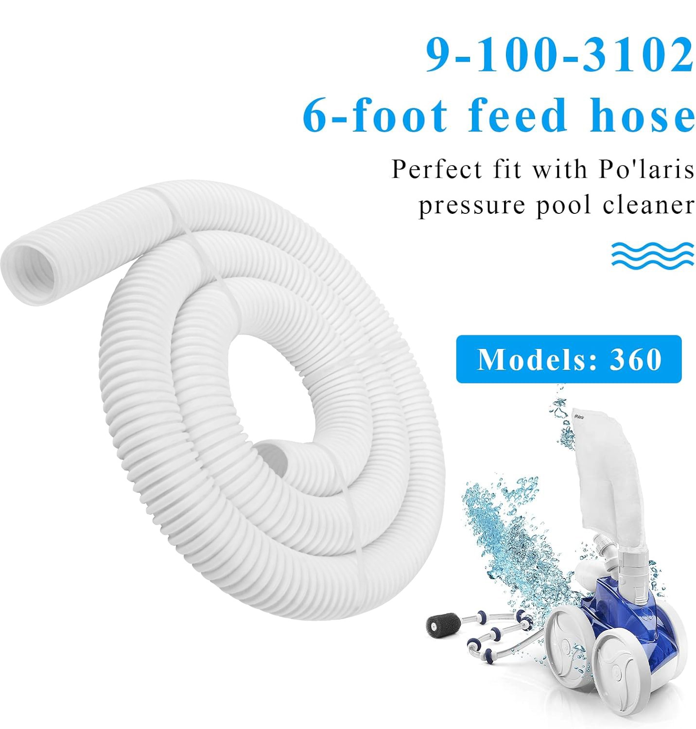 2x For Polaris-360 Water Supply Hose 6 Inch Pool Cleaner Part 9-100-3102