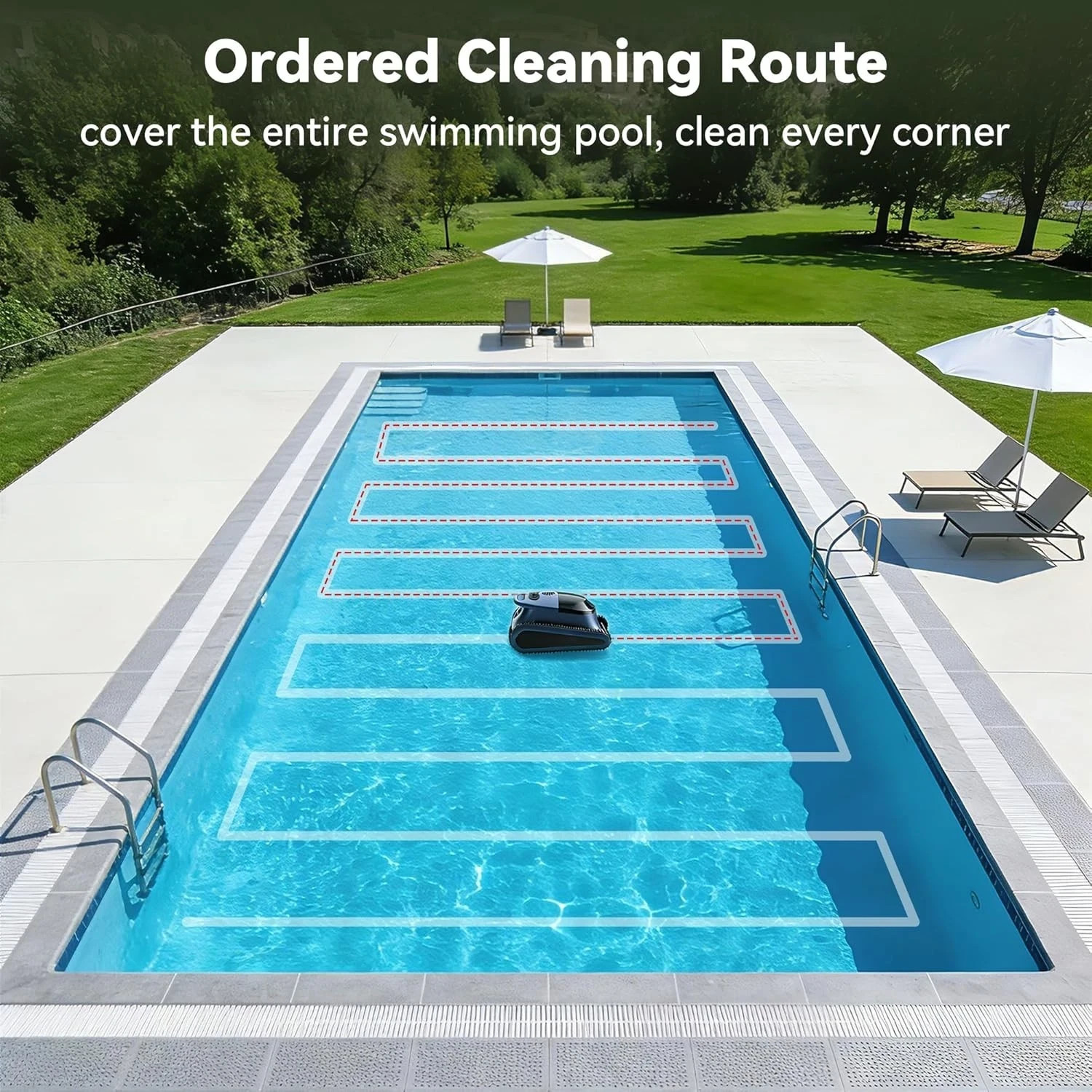 Seauto Cordless Robotic Pool Vacuum Wall- Waterline Scrubbing 180Min App Support