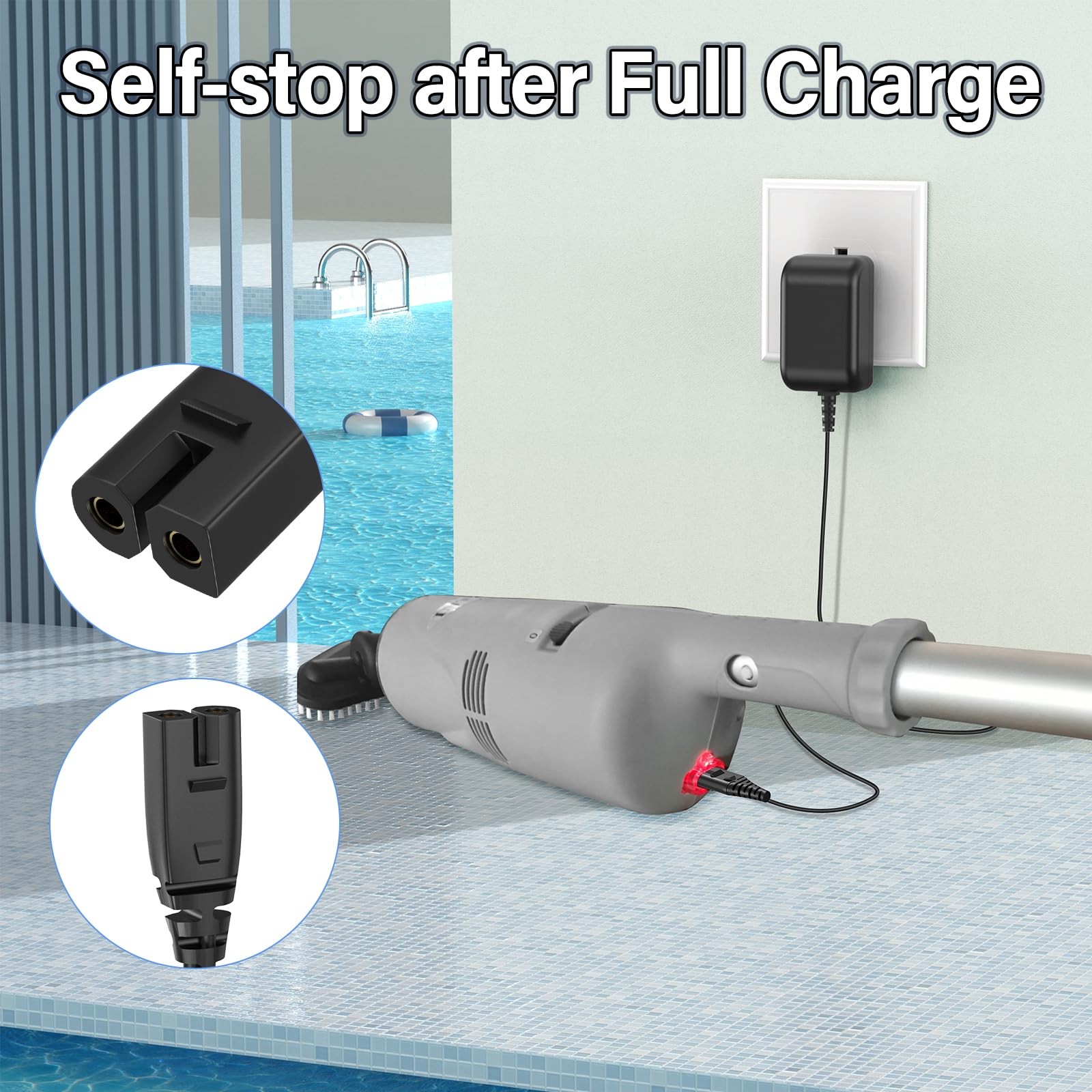 5V Pool Vacuum Cleaner Charger Fit for Intex Rechargeable Handheld Pool Vacuu…