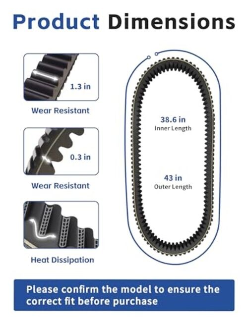 Heavy Duty Drive Belt 3211180 Replacement for Polaris RZR 1000 XP Belt, RZR S