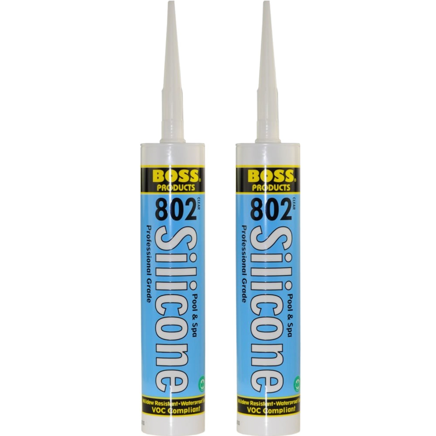2-Pack Clear Pro Grade Silicone Sealant – Ideal for Pools, Spas and Home Repairs