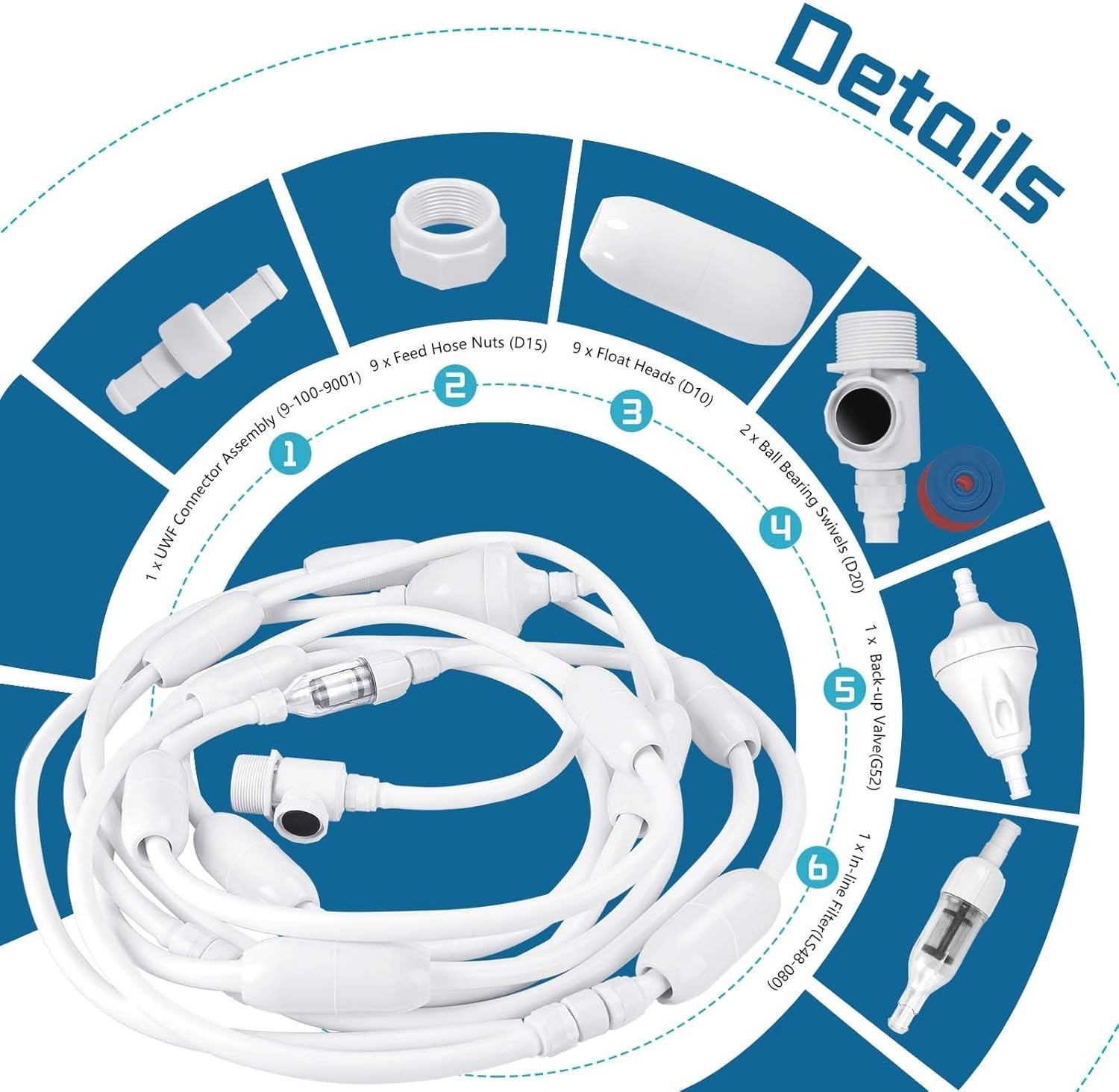 Pool Cleaner Feed Hose Replacement for Zodiac Polaris 280 380 180 3900.