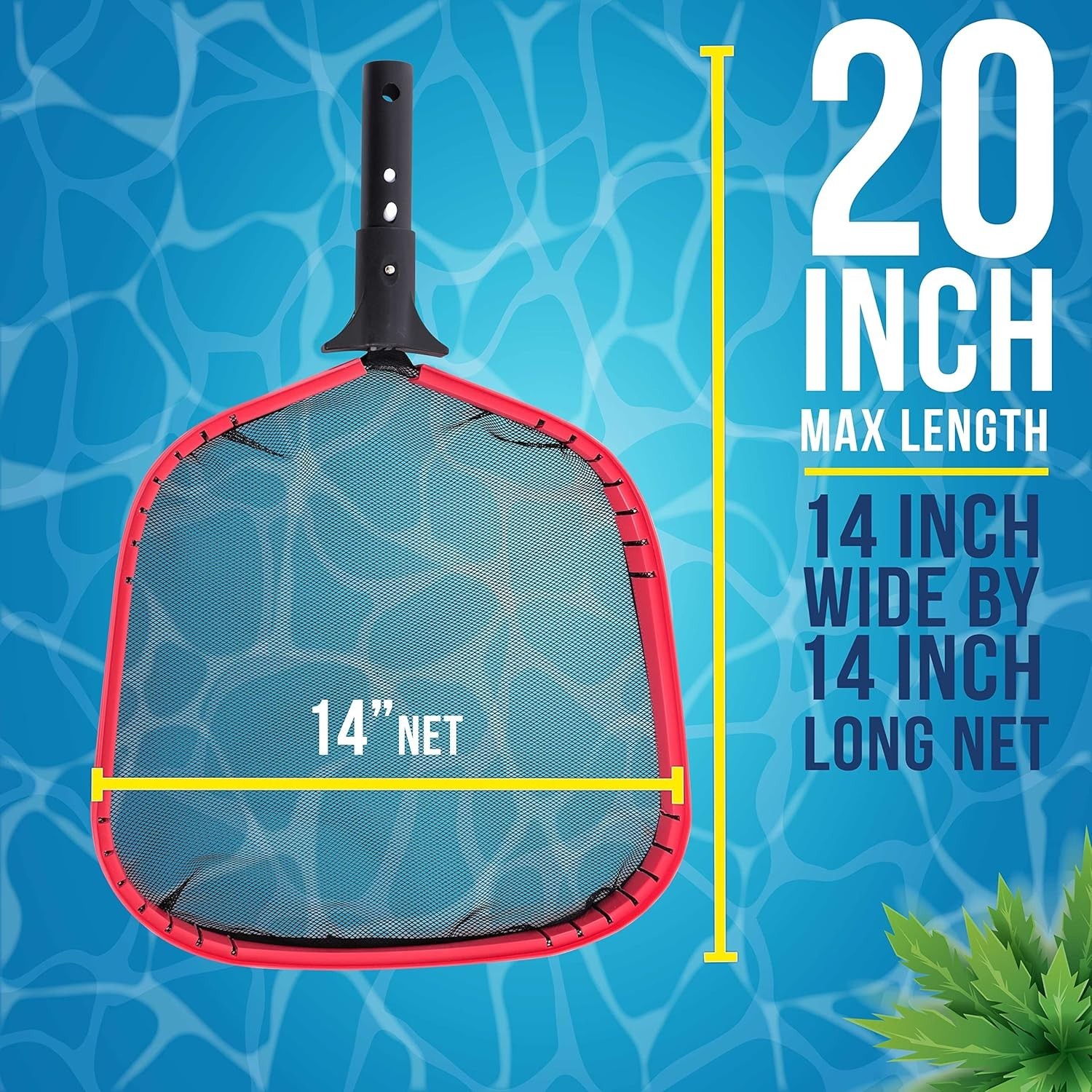 Deluxe Heavy-Duty Pool Skimmer Net – 14&Prime; x 20&Prime; Aluminum Frame for All Pools