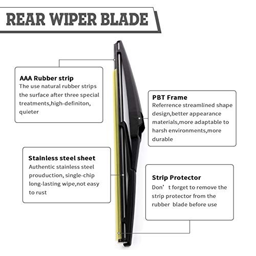 Rear Wiper Arm & Blade Kit, Exact-Fit Replacement for dodge durango 2011-2025