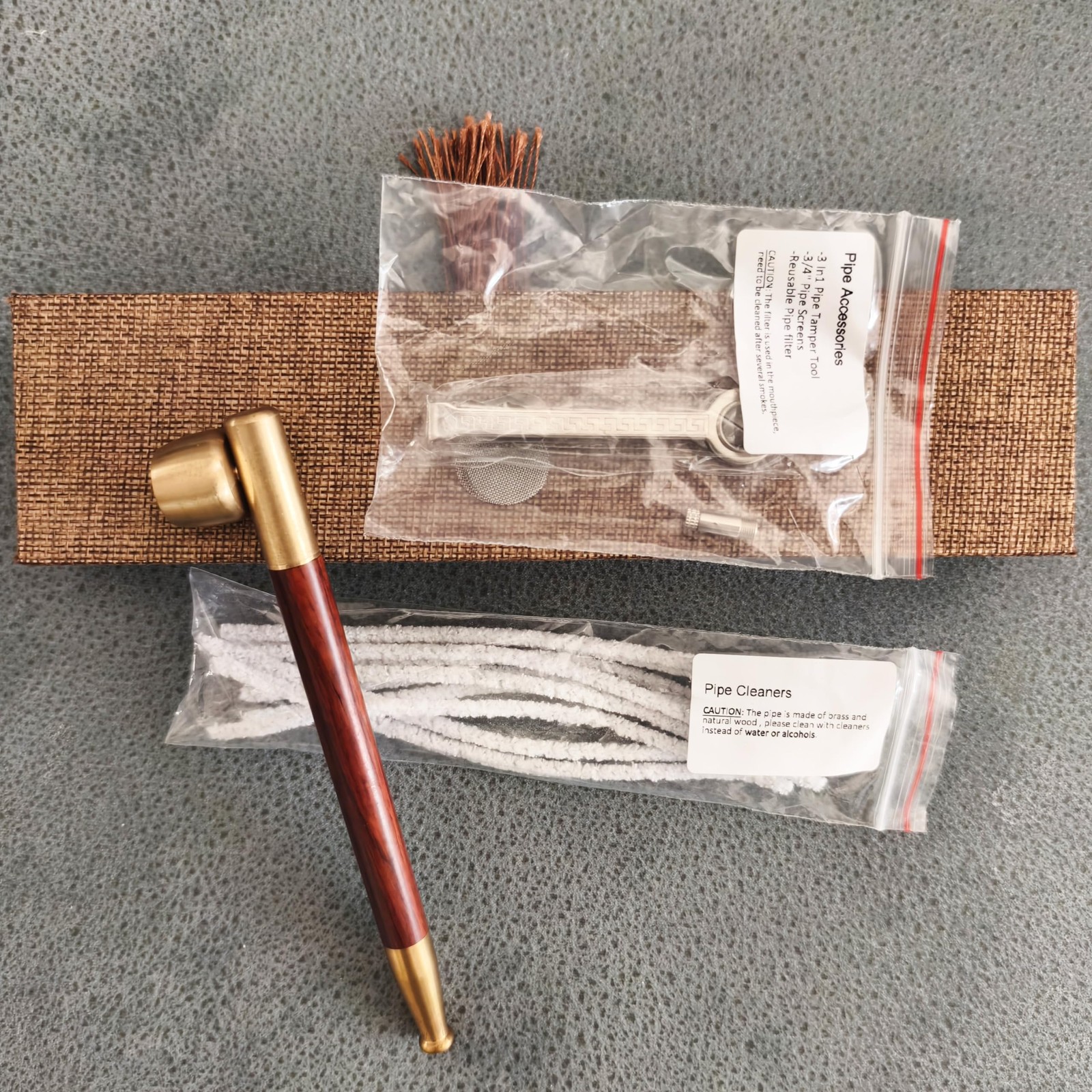 Wood Tobacco Pipe With Stem Bowl, Tom&rsquo;s Wheezes 1 Count (Pack of 1), Red