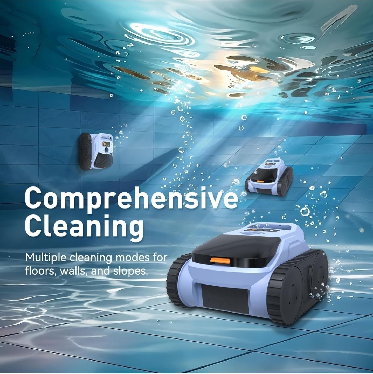 Cordless Robotic Pool Cleaner for Inground & Above Ground Pools–Smart Navigation