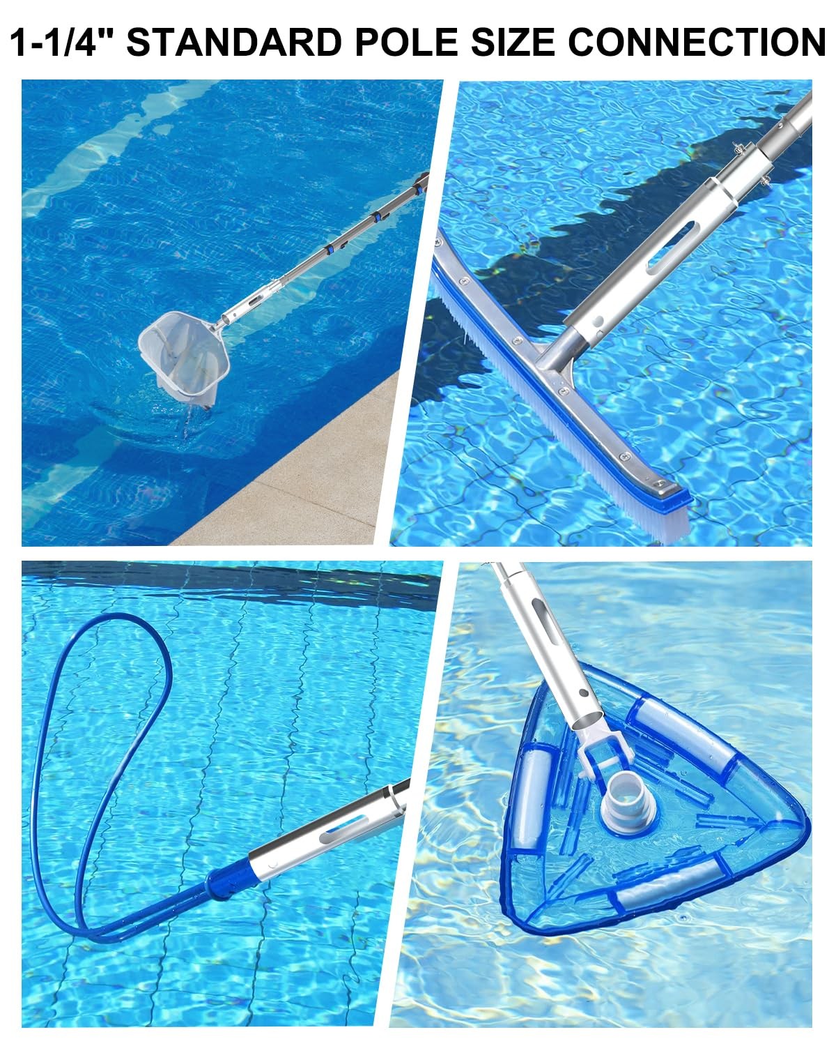 SKGPOLE Swimming Pool Pole, Upgraded 16FT Professional Telescopic Extendable …