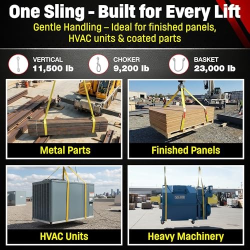 DD Sling 4 Inch x 8 Foot Nylon Lifting Sling – USA Made, 11,500 lb Vertical,