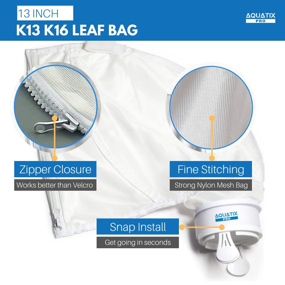 Aquatix Pro 2 Pack K13 K16 All Purpose Zipper Replacement Bags for White