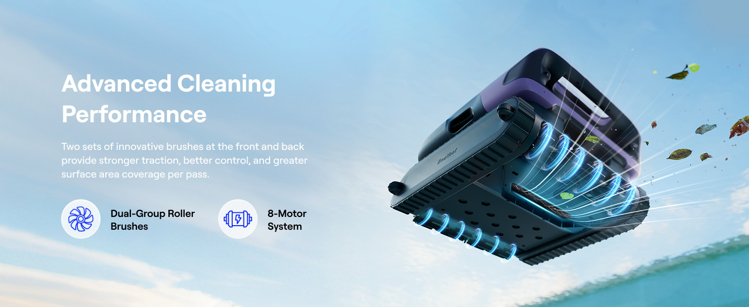Beatbot Sora 70 Pool Vacuum Robot, 360° Top-to-Bottom Cleaning,Lilac