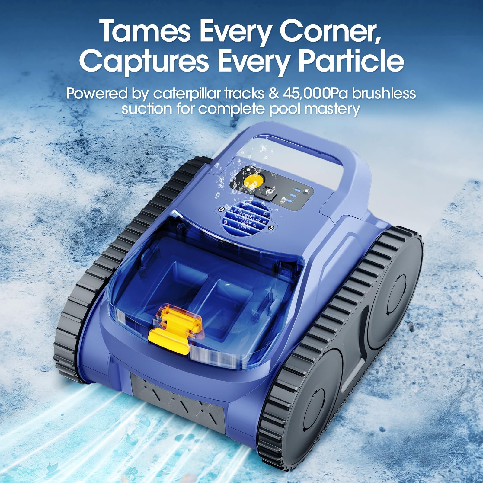 Cordless Robotic Pool Vacuum with Smarter Navigation & Track Drive, Dual Blue
