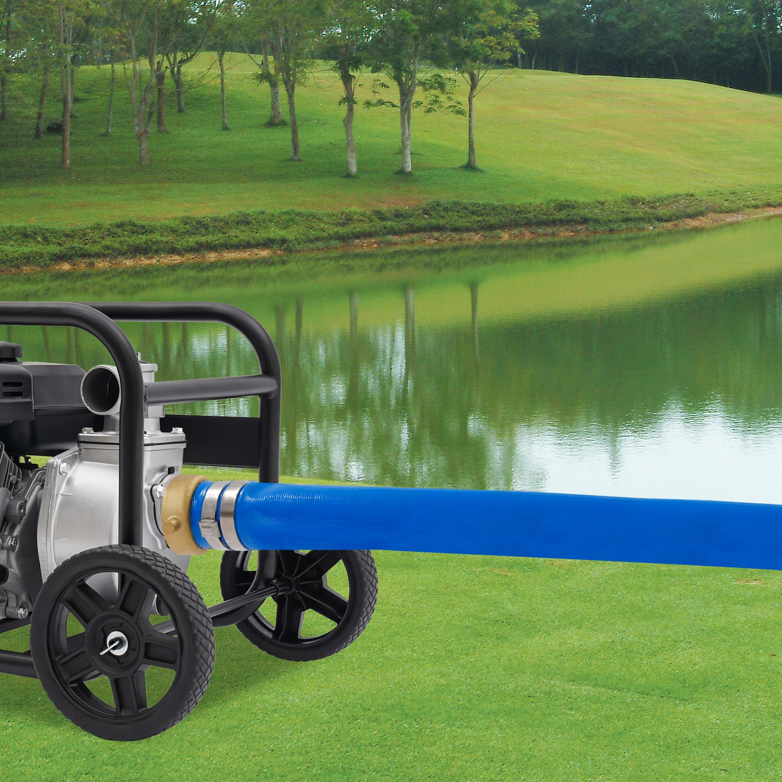 2&Prime; x 100 ft Lay Flat Water Discharge Hose Backwash Hose for Swimming Pools