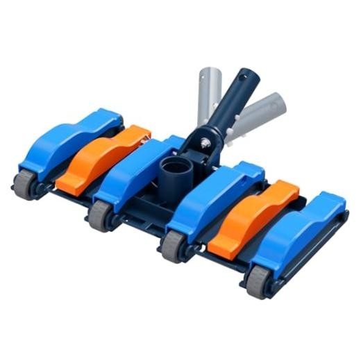 Commercial-Grade 4.4 LB Weighted Pool Vacuum Head with Swivel Blue&Orange