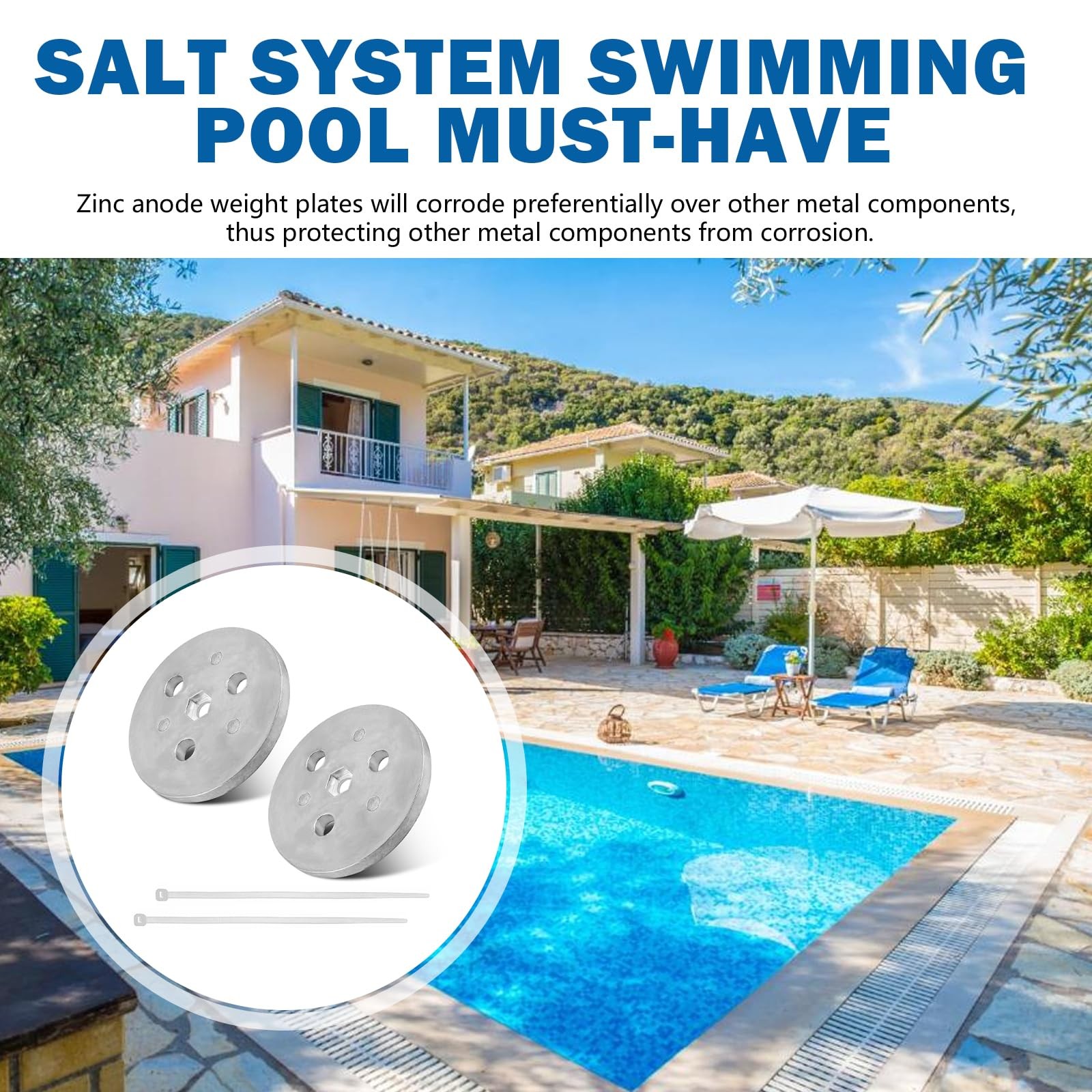 Zinc Anode Weight Plates for Pool Protect Salt System Metal Components 2