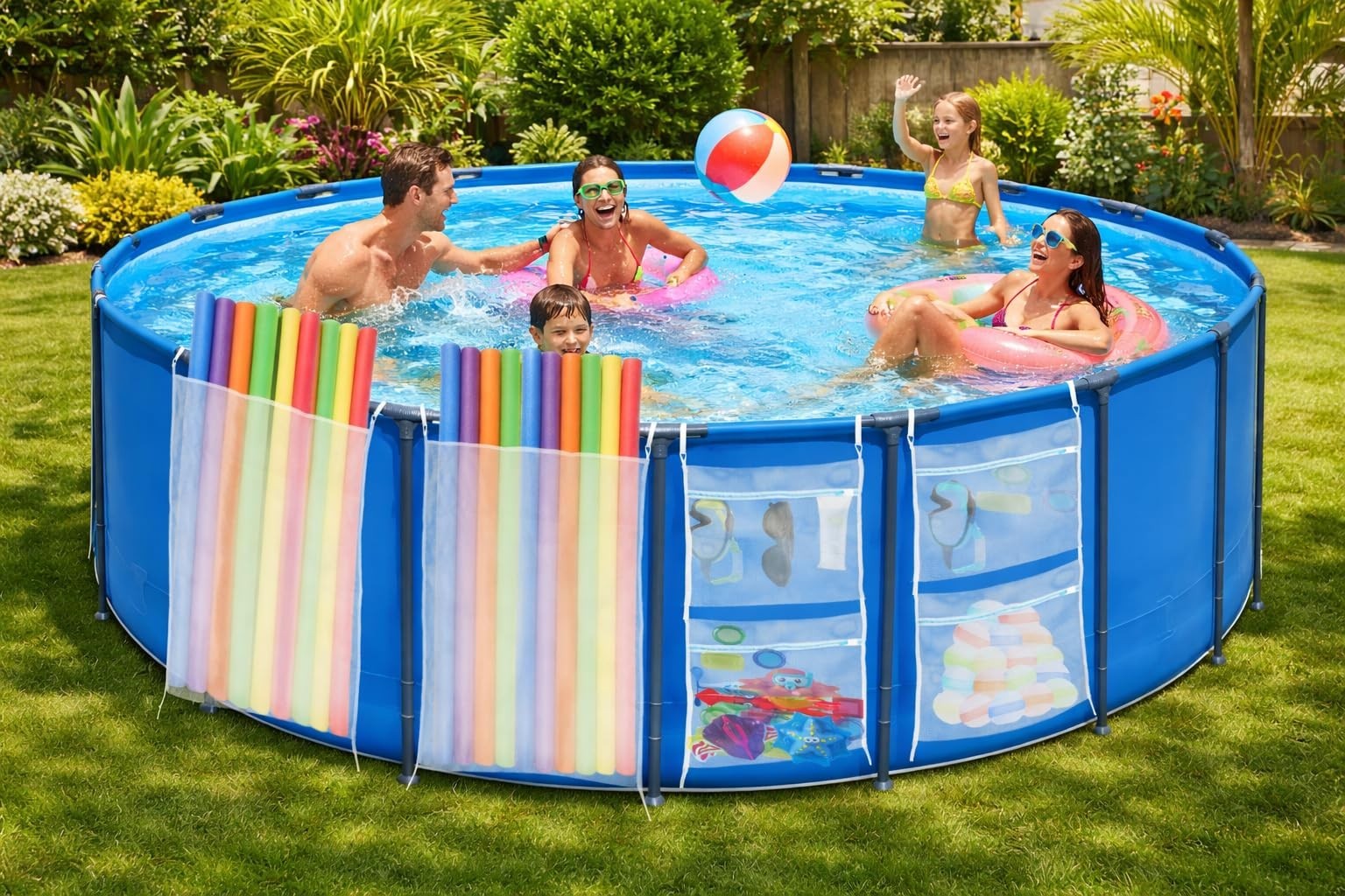 6-Pack Pool Float Storage Bags – Mesh Organizers for Noodles, Toys & Accessories