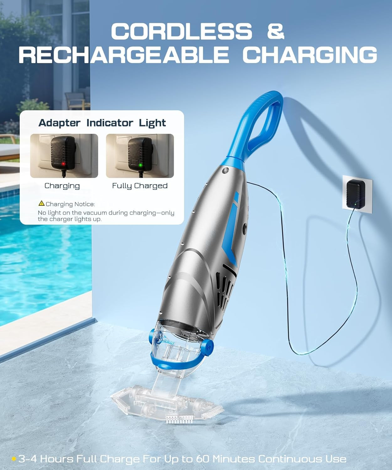 Pool Vacuum for above Ground Pool & Inground Pools, (2026 Upgraded) 26.5 GPM Hig