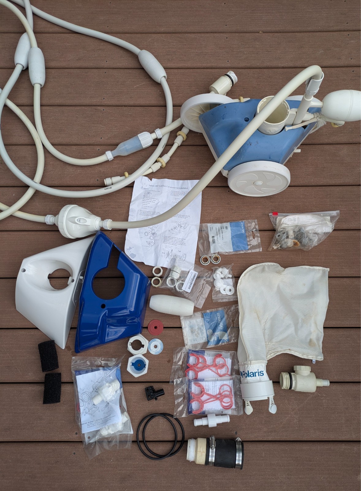 Polaris Vac-Sweep 280 Pressure Pool Cleaner – used – with spare parts and manual
