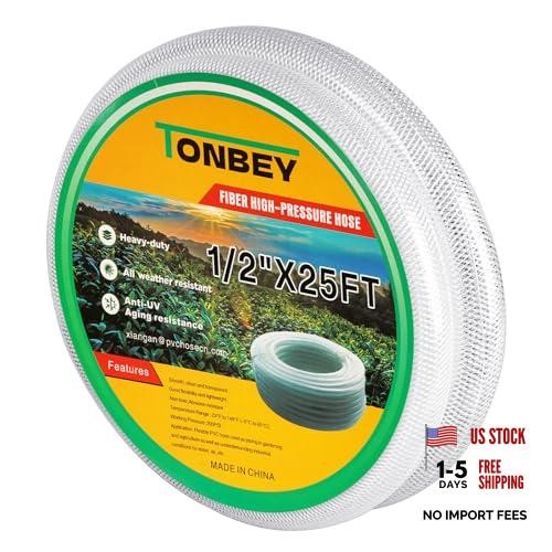 Heavy Duty Clear Braided Plastic 25 Feet – 1/2&Prime; ID x 3/4&Prime; OD