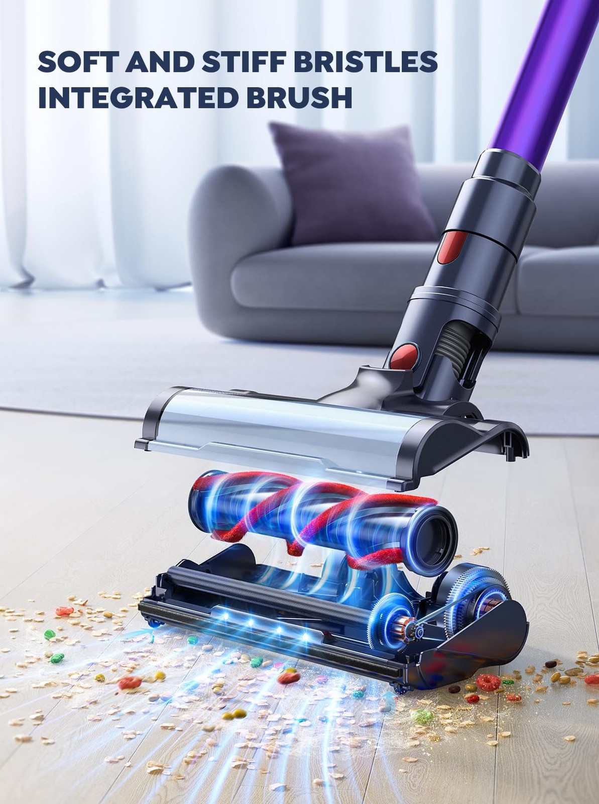 Cordless Vacuum Cleaner, 2 Batteries 110 Mins Runtime Vacuum Cleaners for Hom…