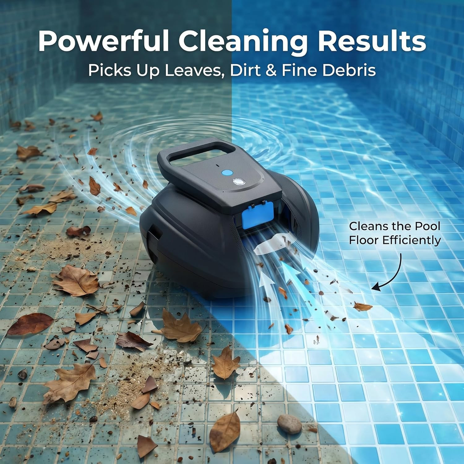 Robotic Pool Cleaner Cordless, Dual-Motor Powerful Suction & 120 Mins Longest Ru