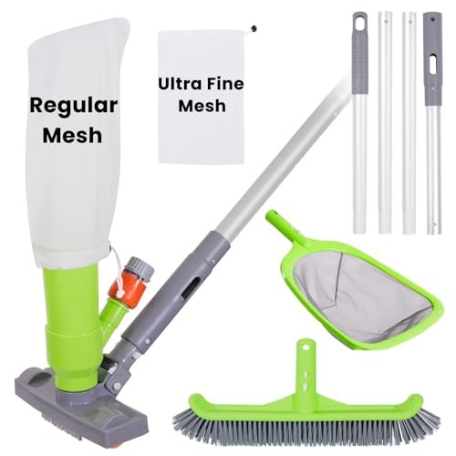 Deluxe Swimming Pool Cleaning Kit with Spa Jet Vacuum Cleaner,Brush, Semi