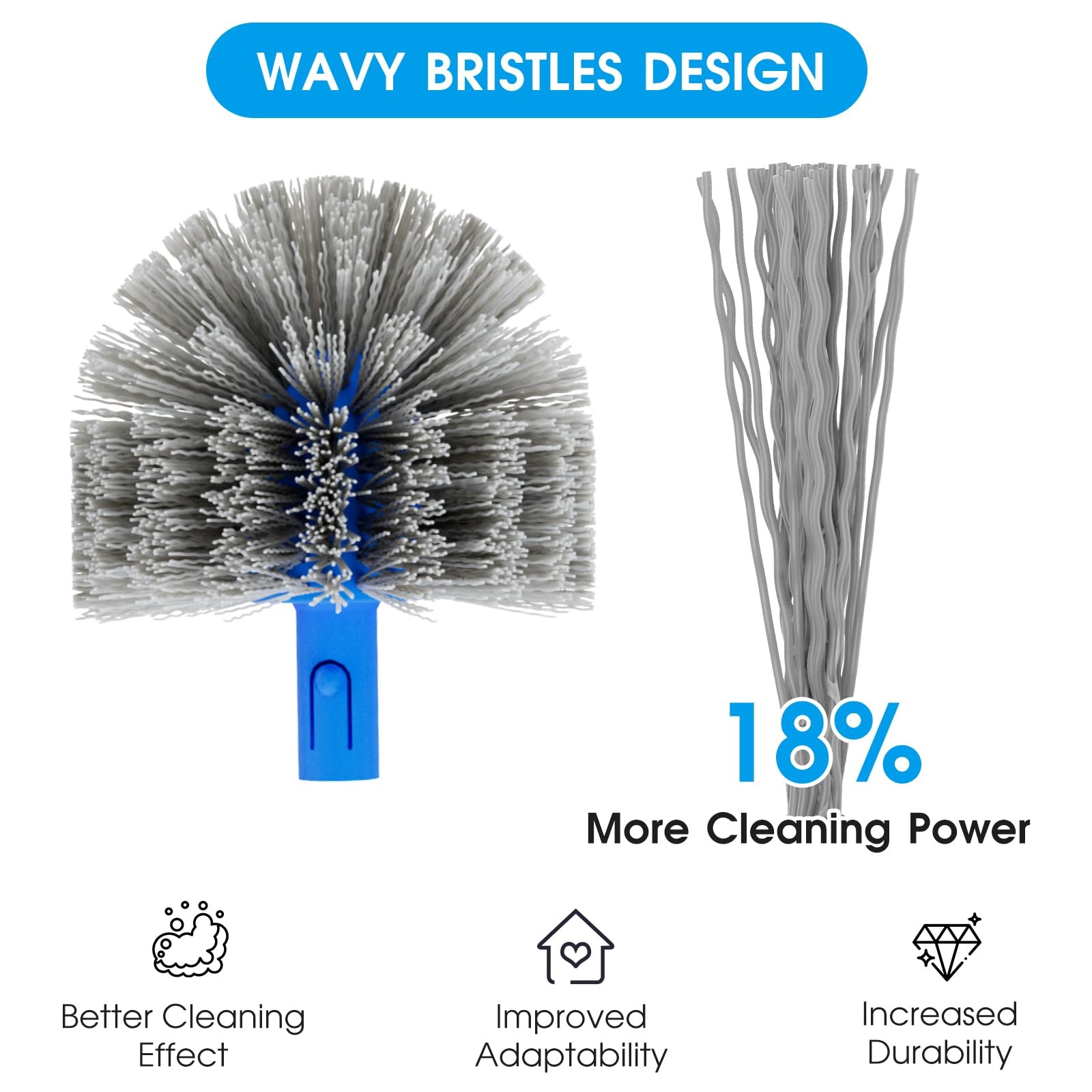 20 Inch Pool Brush Set 2in1 Detachable Aluminum 9FT Pole Corner Cleaner