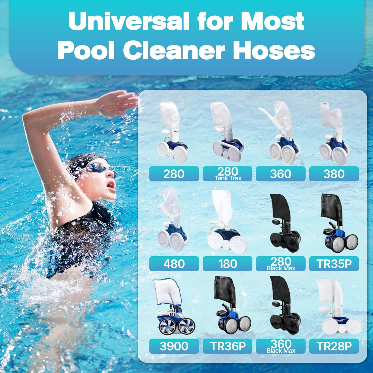 12 Pack for Polaris Pool Cleaner Parts, Sweep Hose Tail Scrubbers Replacement
