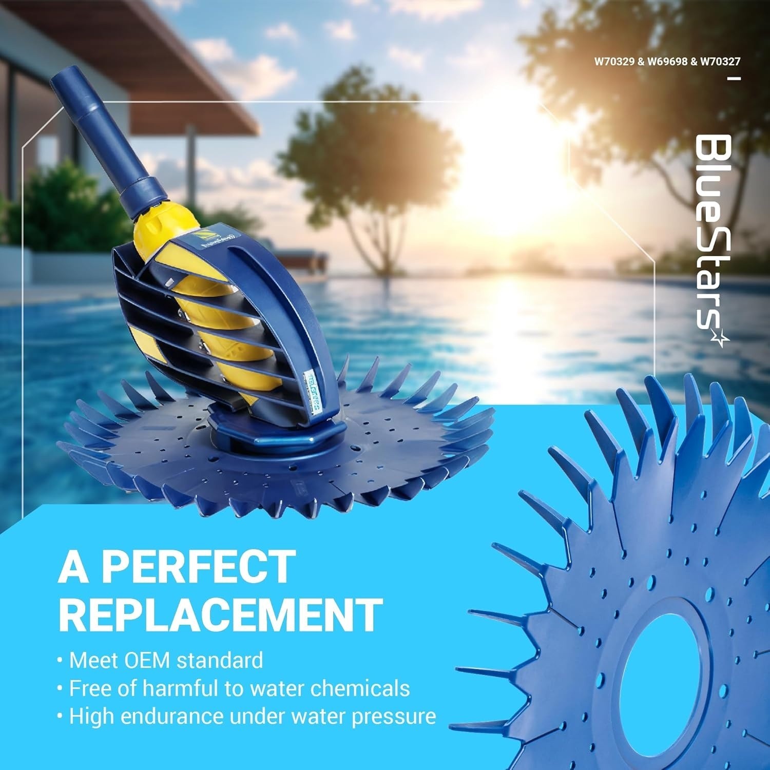 Pool Cleaner For Zodiac Baracuda G2 G3 G4, W70329 Finned Disc, W69698 Diaphragm