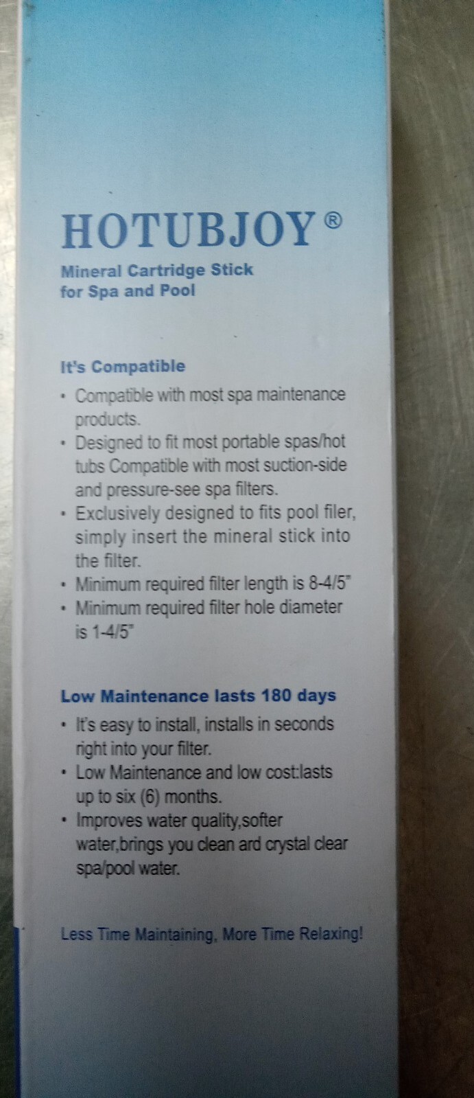 HOTUBJOY Mineral Ion Cartridge Stick for Hot Tub, Spa, & Pool