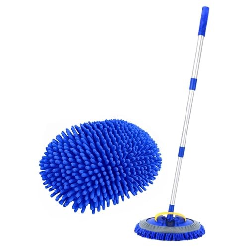 41&Prime; Car Cleaning Brush with Telescopic Handle Aluminum Alloy Long Rod,