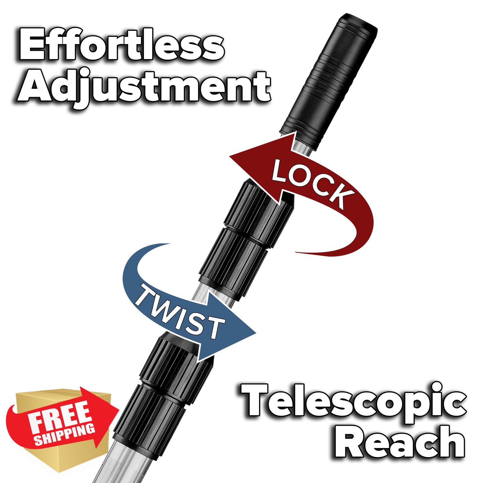 15ft Aluminum Telescopic Pool Pole Cleaning Extension Stick
