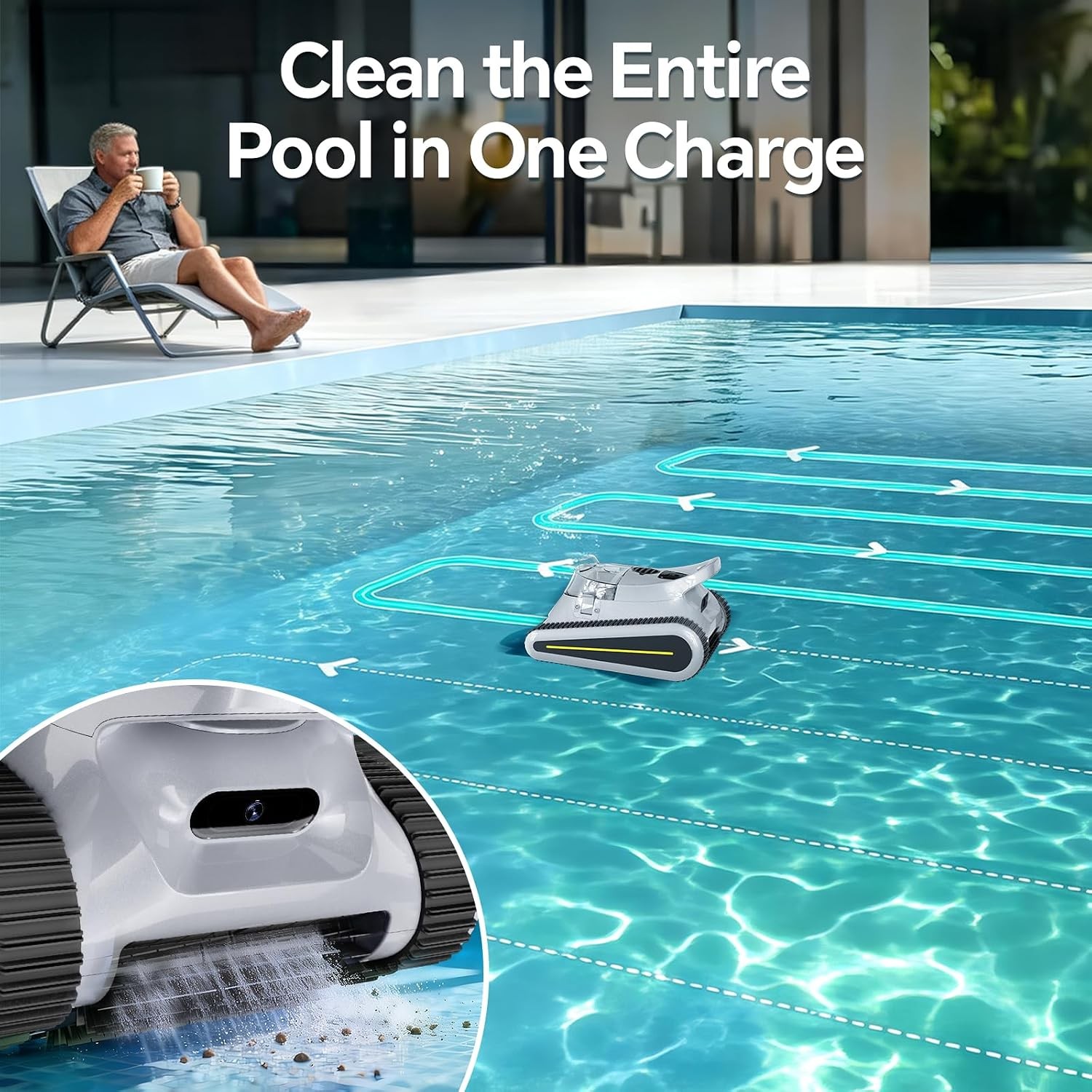 Robotic Pool Cleaner Wall Climbing 180W 3Hr