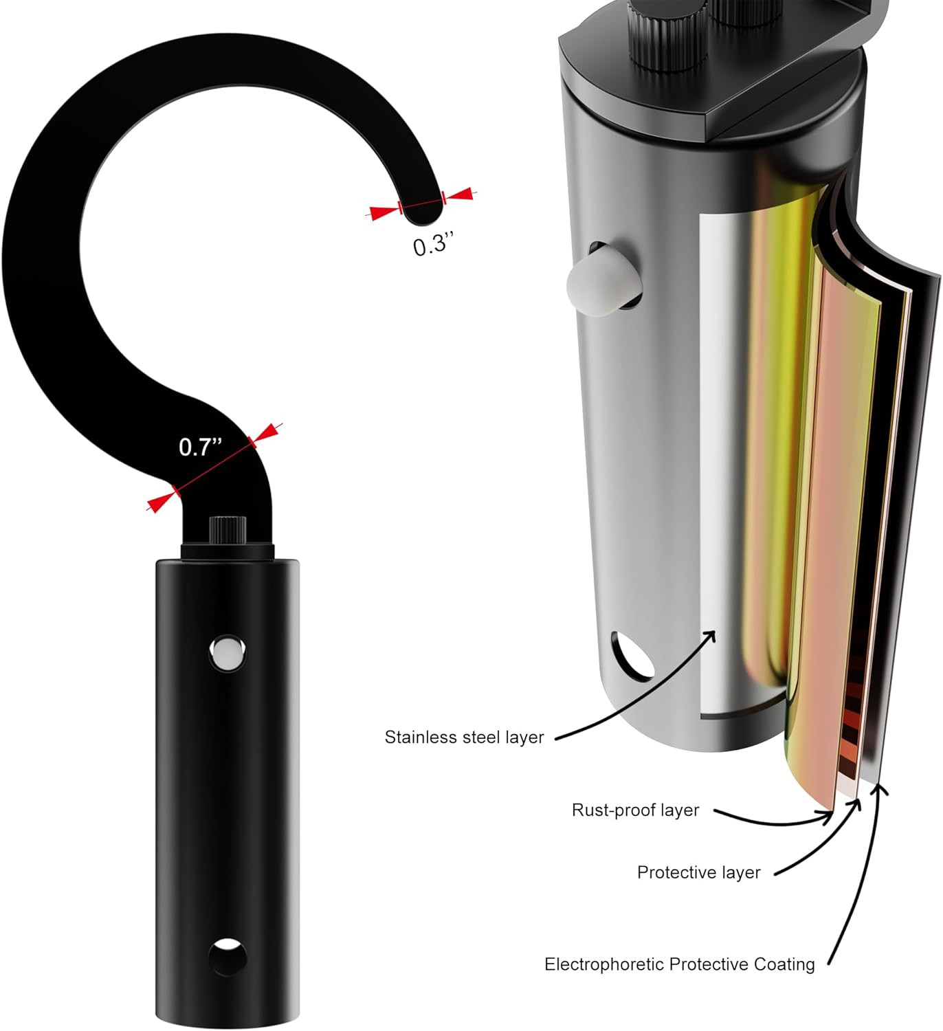Stainless Steel Hook Exclusively for Robotic Pool Cleaners, Compatible with All