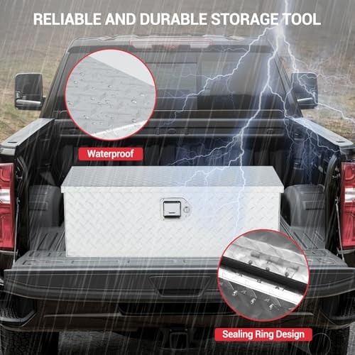30 Inch Truck Bed Tool Box, Heavy Duty Aluminum Pickup Tool 30x13x10&Prime; Silver