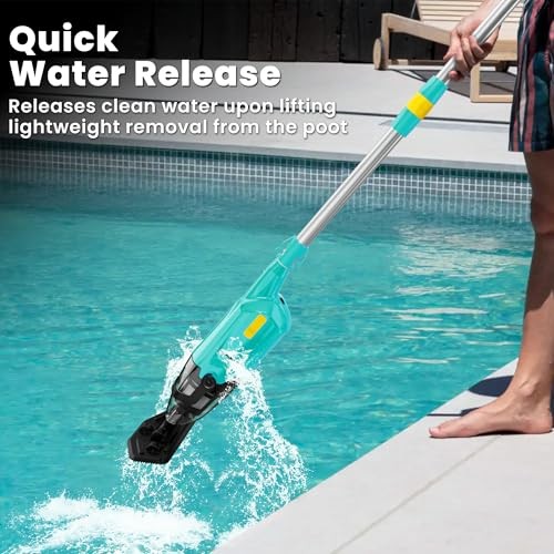 Pool Vacuum for Above Ground Pool, Cordless Handheld Rechargeable Pool Green