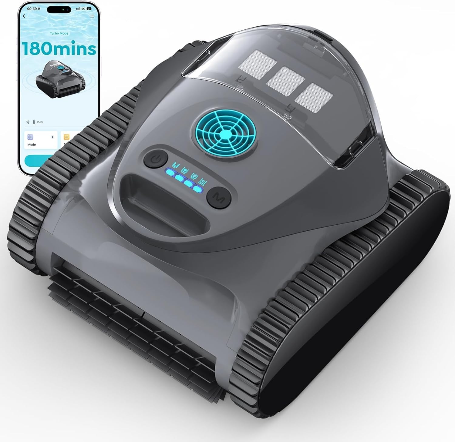 C1 Cordless Robotic Pool Cleaner Wall & Waterline Cleaning Vacuum Robot DUSK BLU